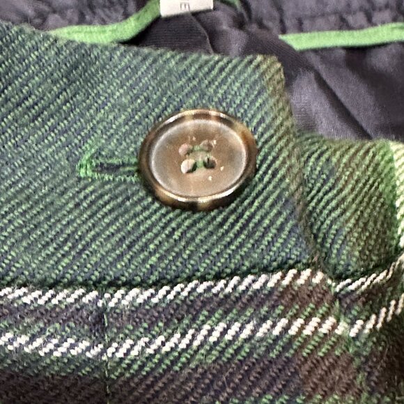 Green and Navy Tartan Plaid Lined Pants Size 8 - Picture 7 of 12